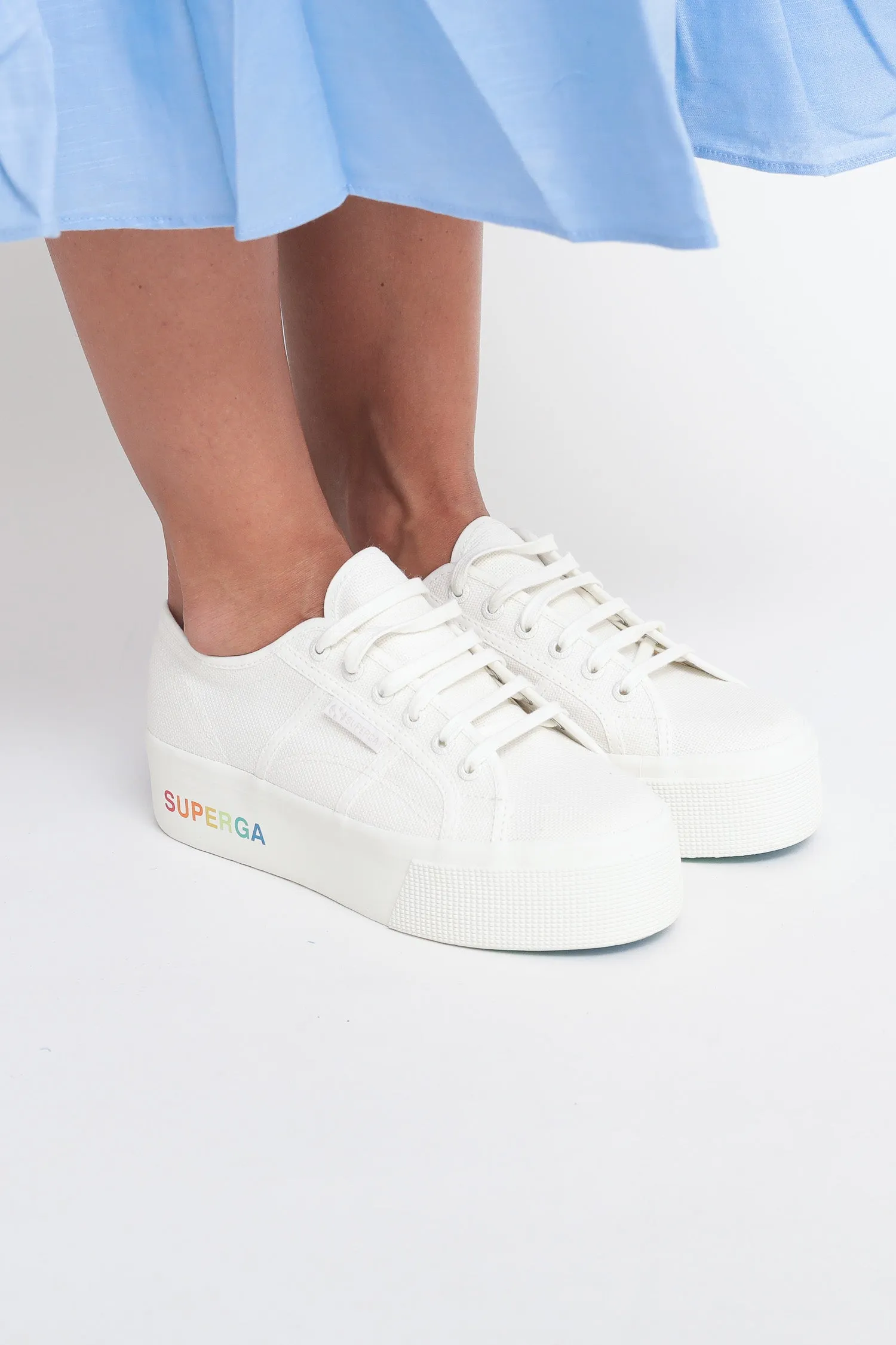 2790 Platform Shaded Lettering - White Avorio-Rainbow