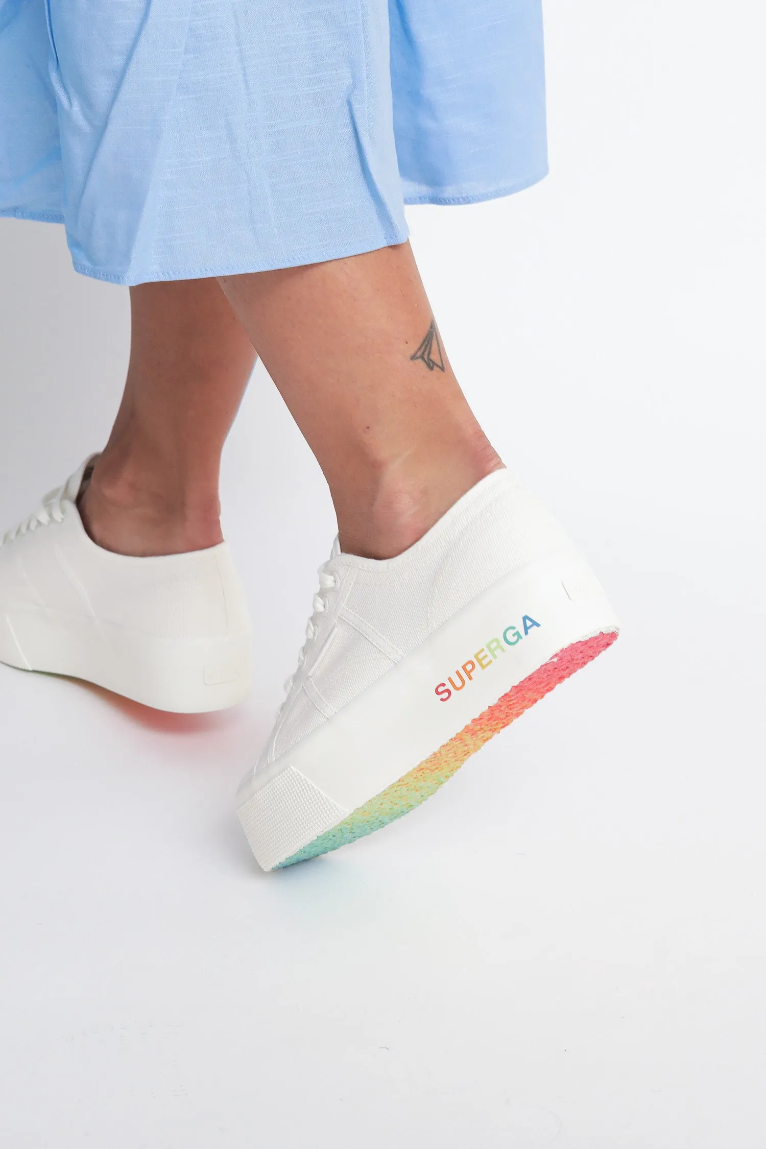 2790 Platform Shaded Lettering - White Avorio-Rainbow