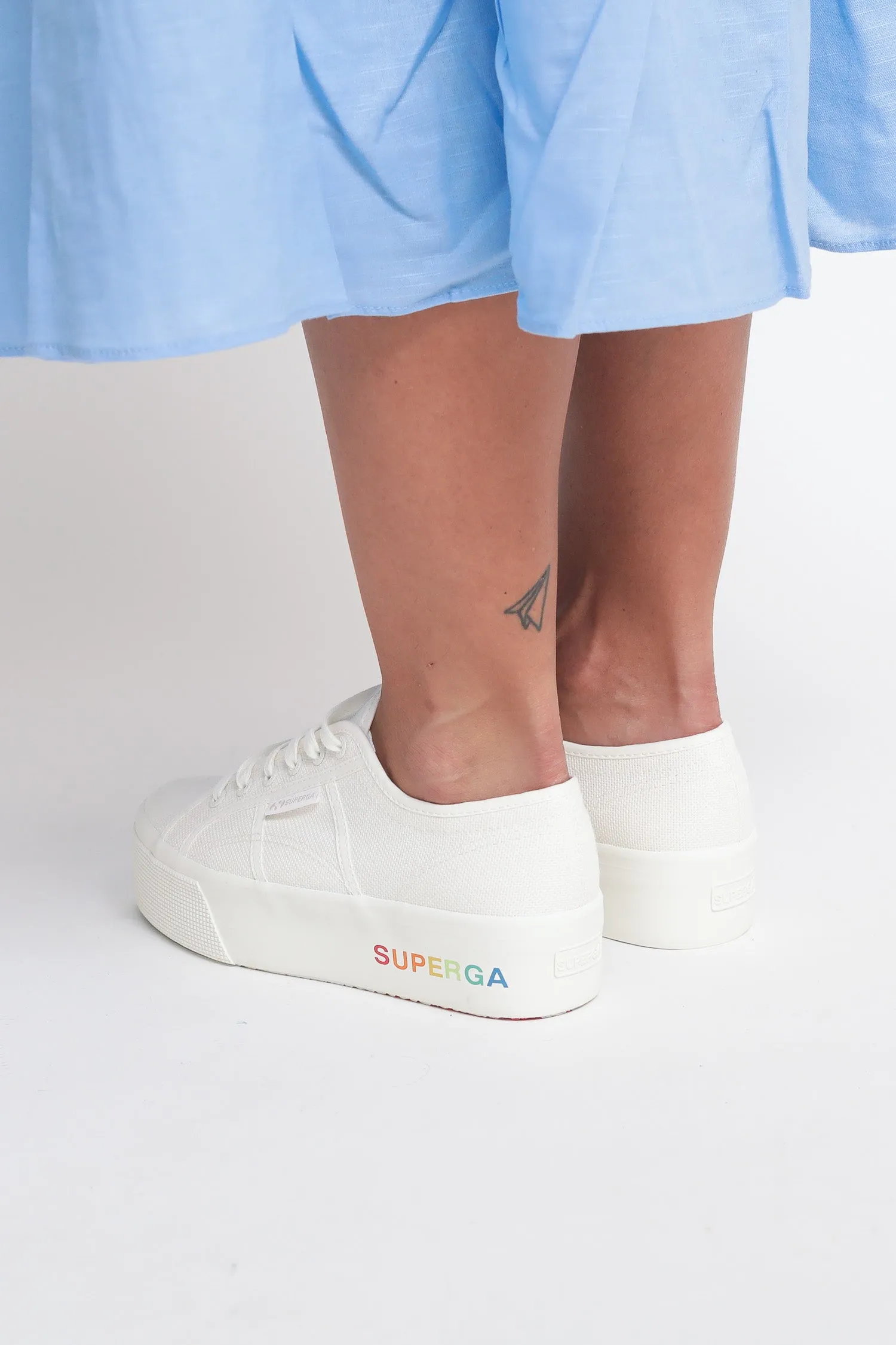 2790 Platform Shaded Lettering - White Avorio-Rainbow