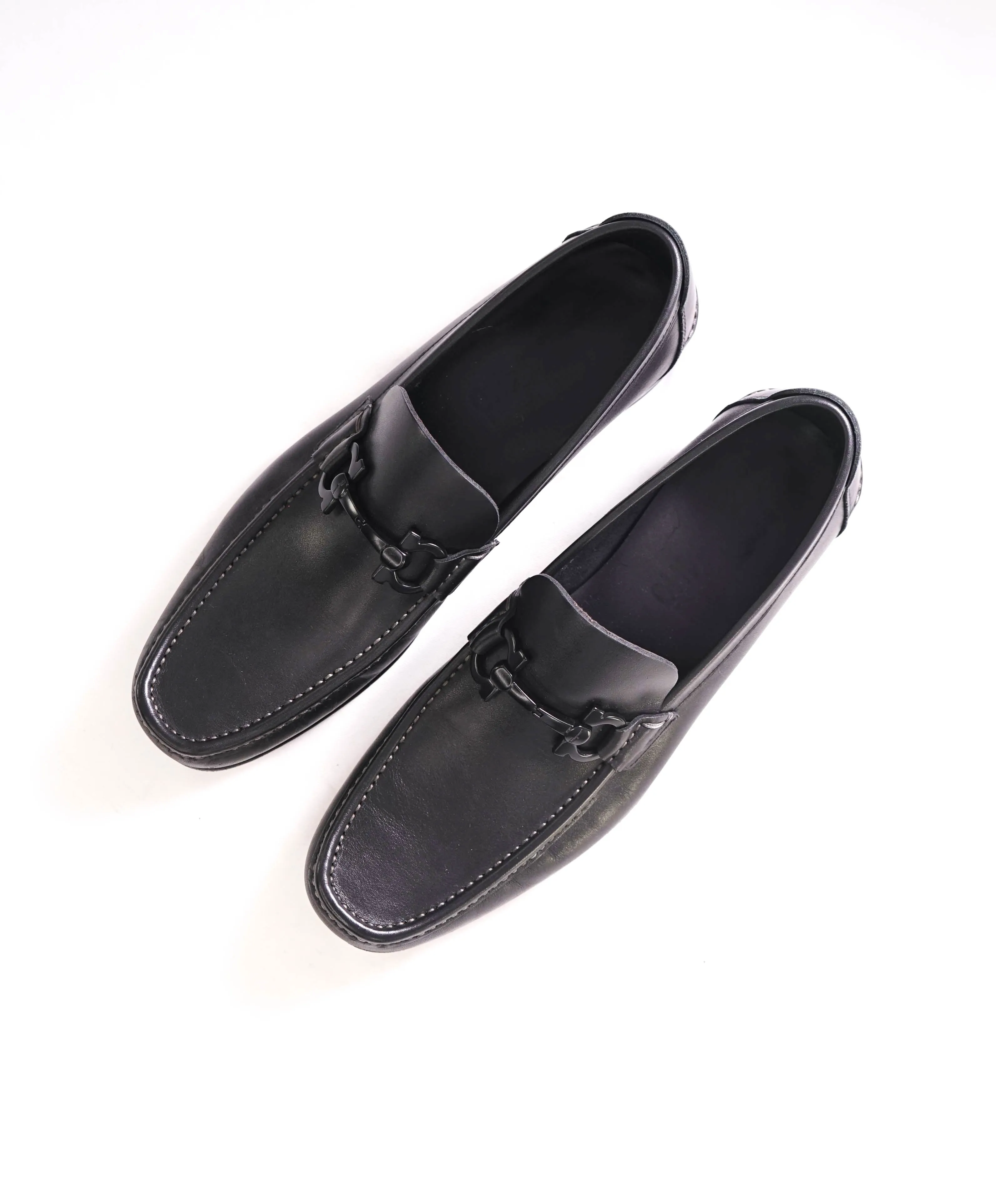 $700 SALVATORE FERRAGAMO - "GIORDANO" Black Leather Loafer- 8.5 D