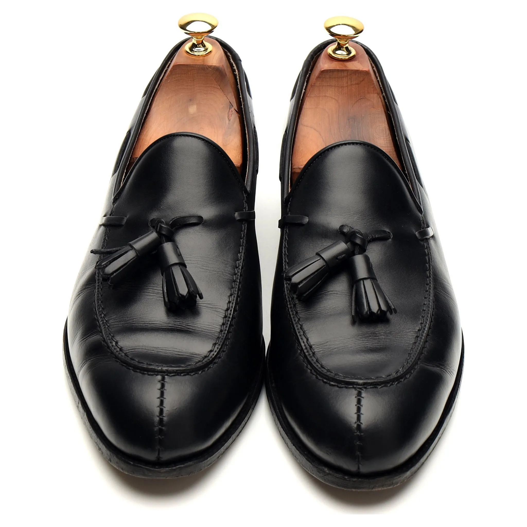 '734' Black Leather Tassel Loafer UK 10 EEE