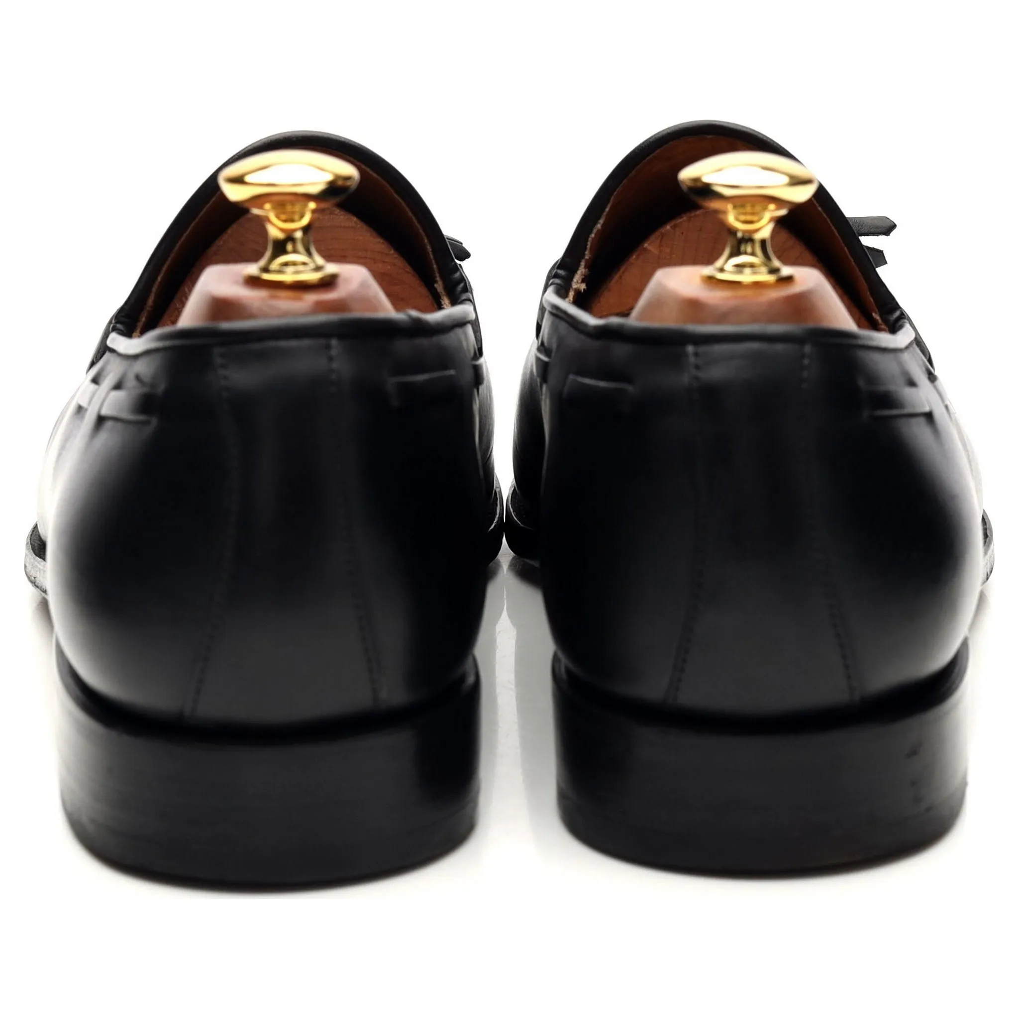 '734' Black Leather Tassel Loafer UK 10 EEE