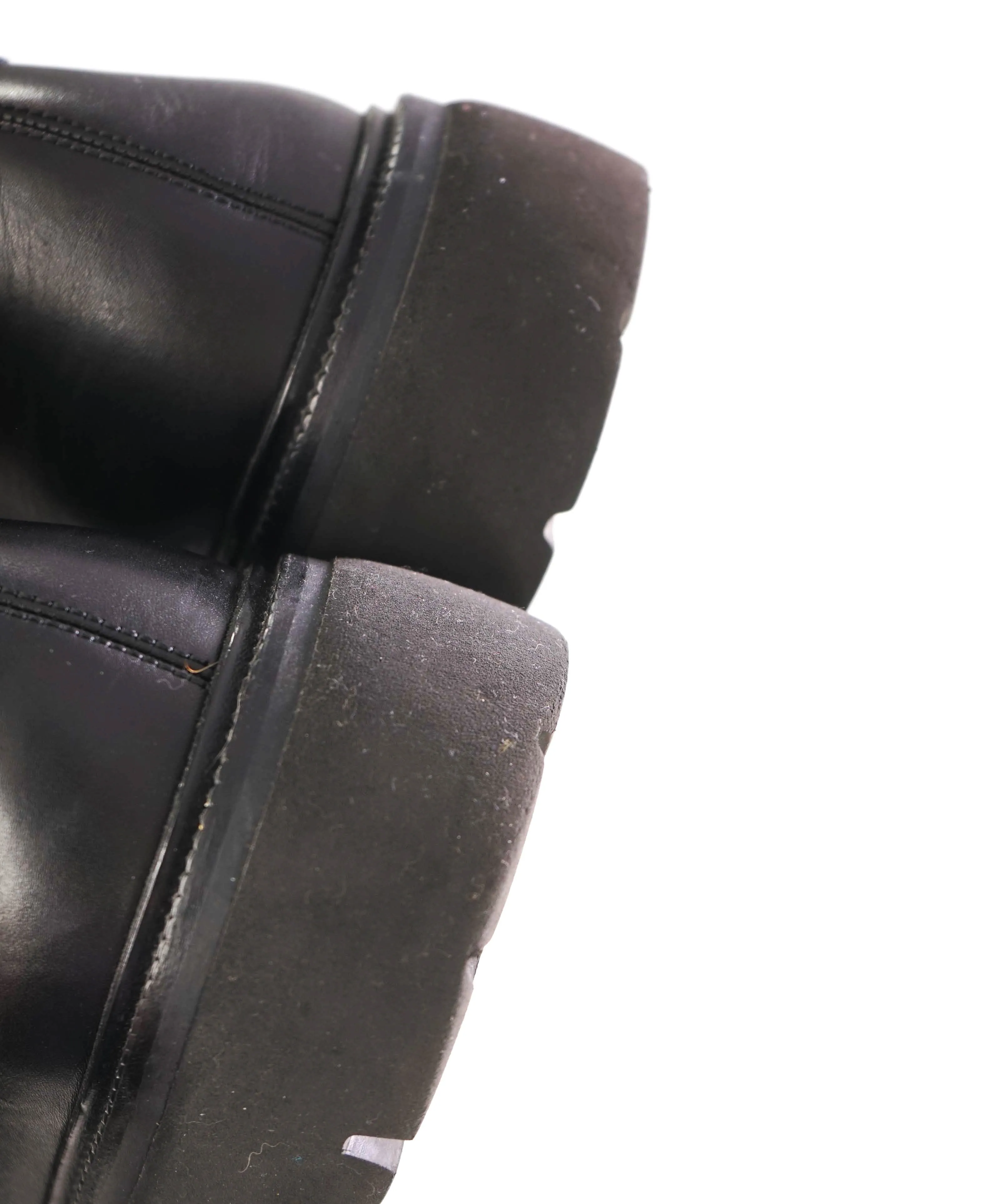 $930 SALVATORE FERRAGAMO - *BLEEKER* Black Leather Lug Sole Loafer - 9.5 E US