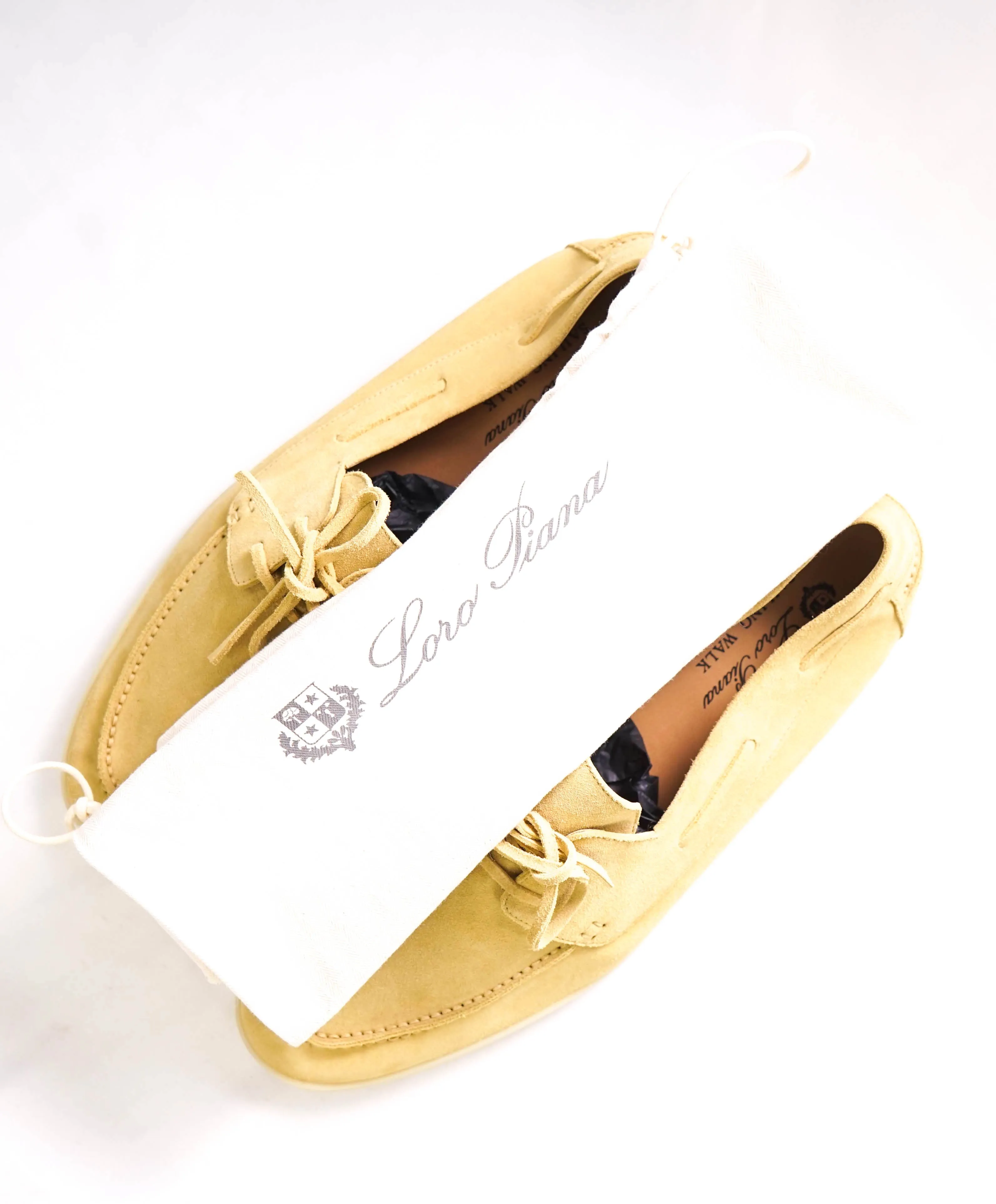 $960 LORO PIANA - "SAILING/SUMMER WALK" Suede Neutral Loafer - 12.5 US (45.5EU)