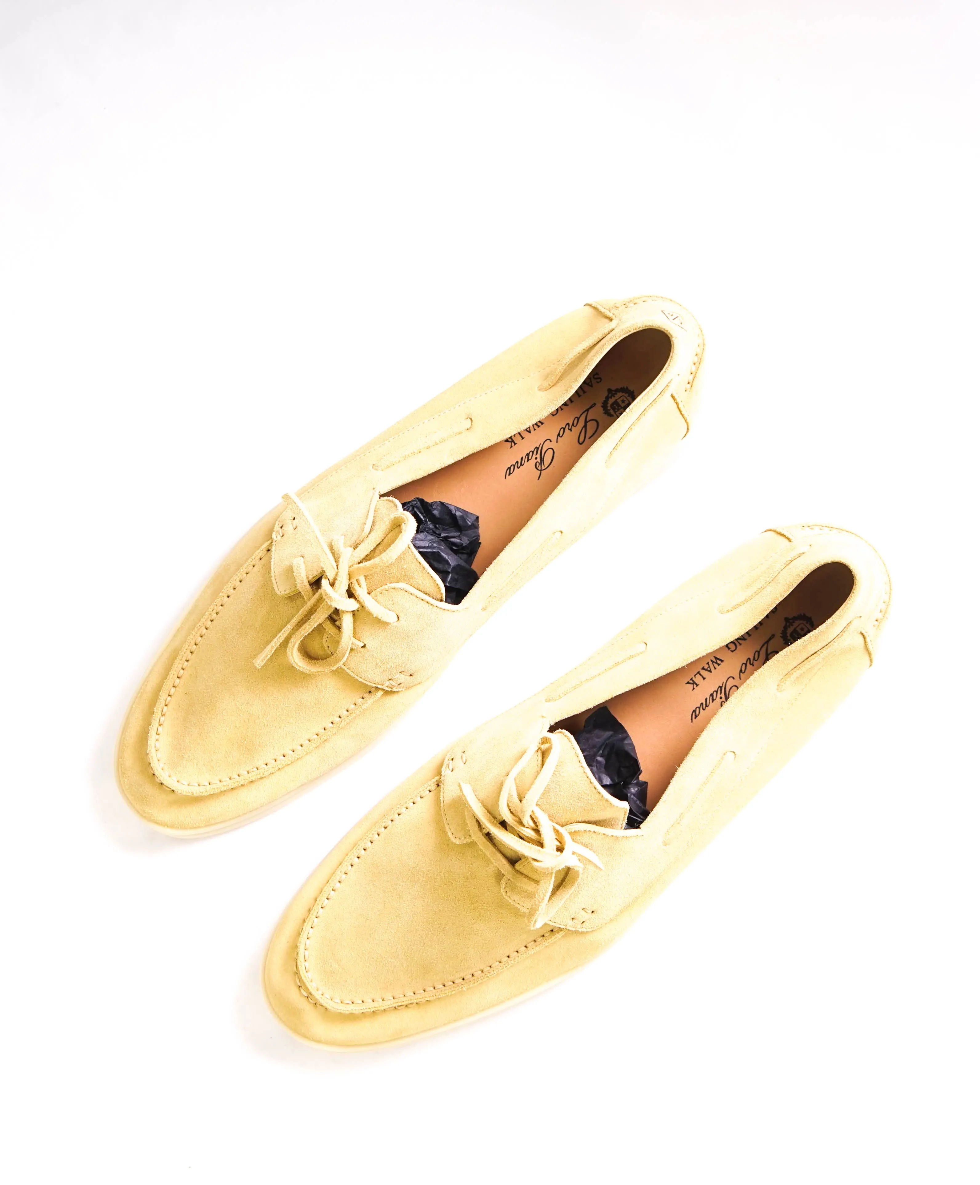 $960 LORO PIANA - "SAILING/SUMMER WALK" Suede Neutral Loafer - 12.5 US (45.5EU)