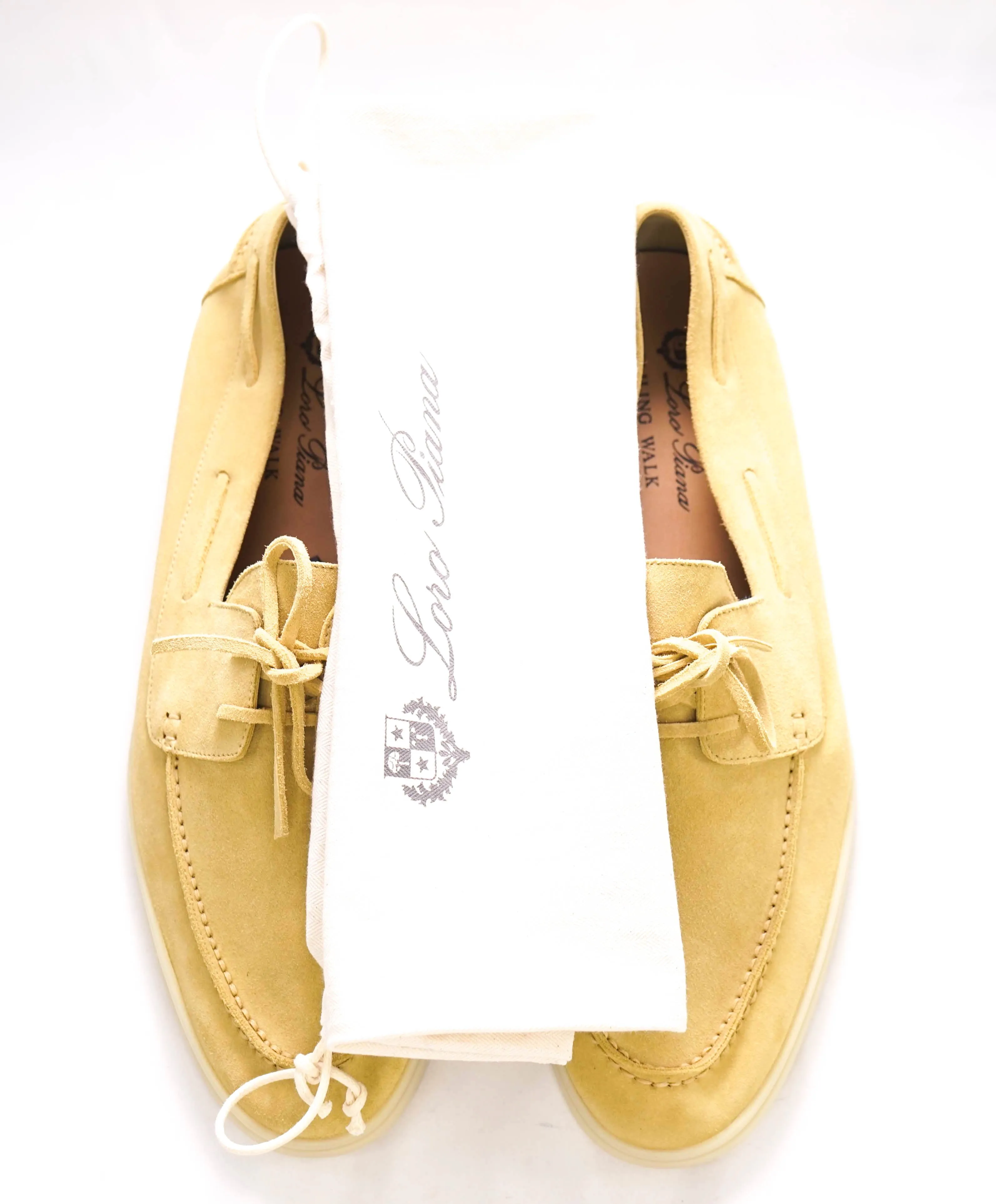 $960 LORO PIANA - "SAILING/SUMMER WALK" Suede Neutral Loafer - 12.5 US (45.5EU)