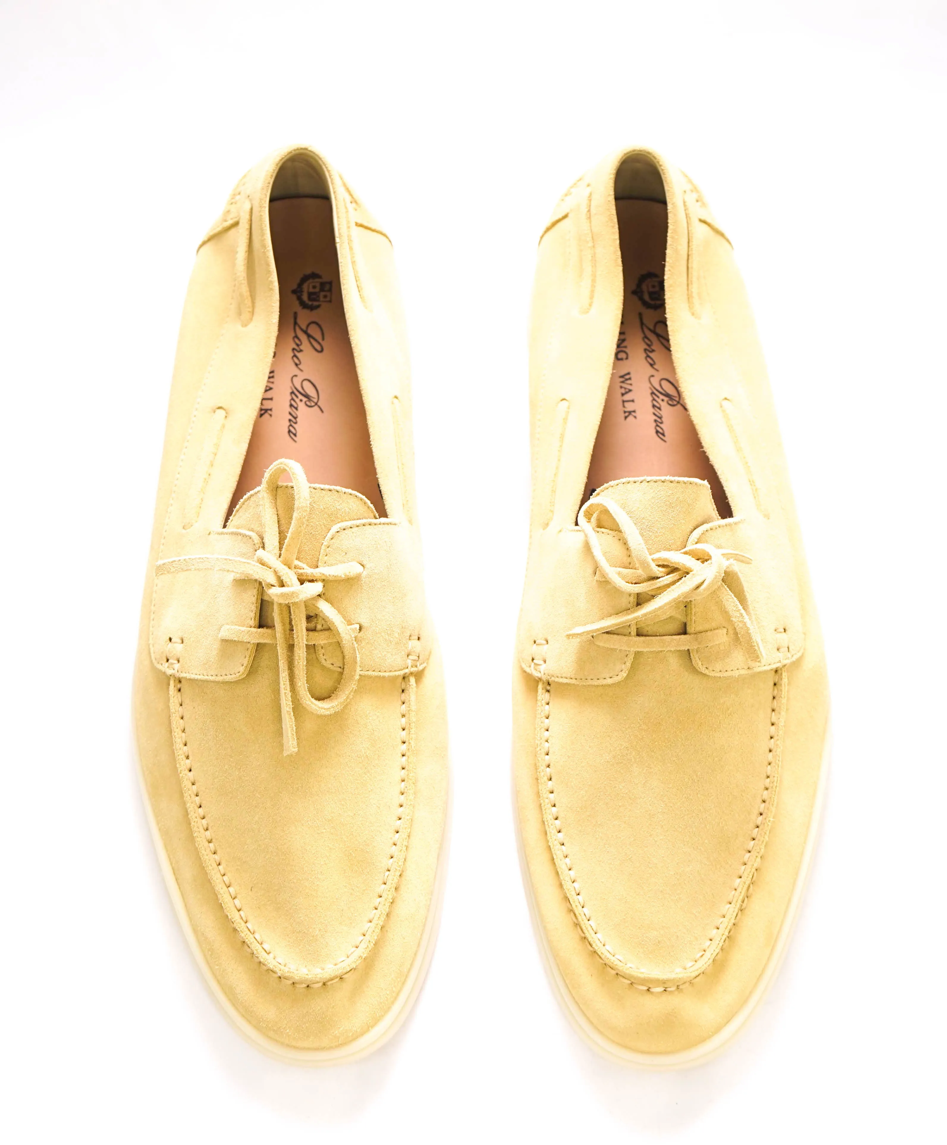 $960 LORO PIANA - "SAILING/SUMMER WALK" Suede Neutral Loafer - 12.5 US (45.5EU)