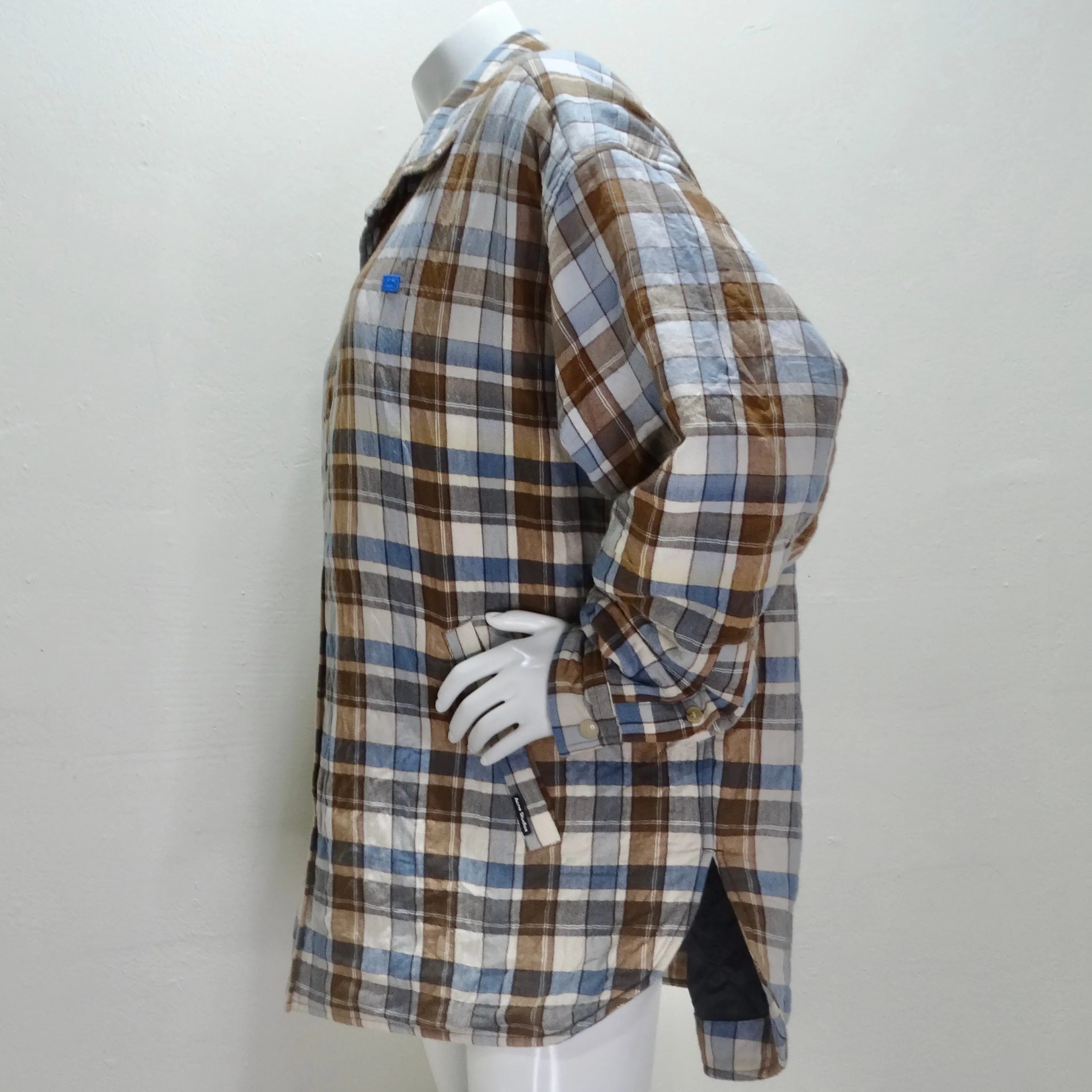 Acne Studios Blue & Brown Padded Flannel Face Jacket