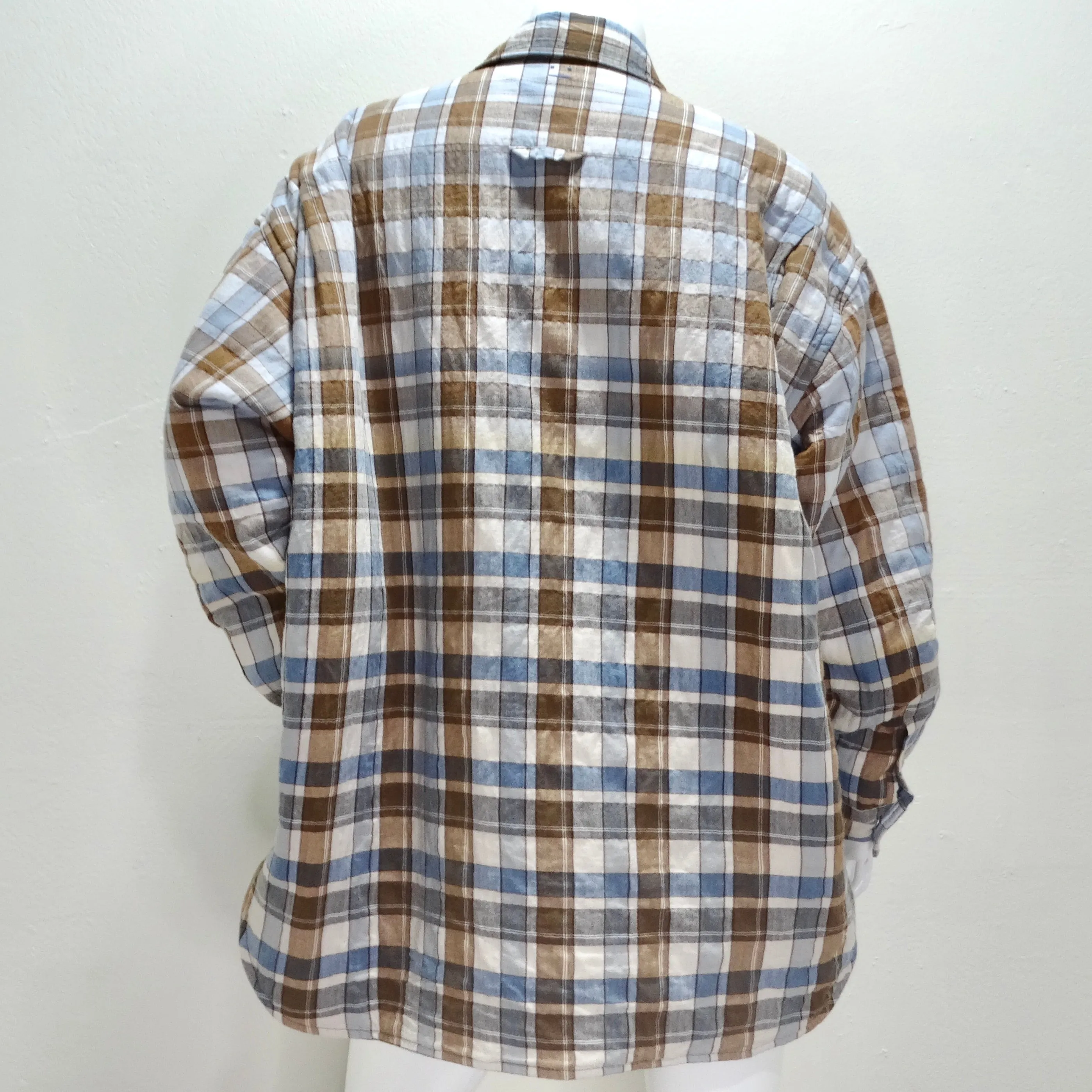 Acne Studios Blue & Brown Padded Flannel Face Jacket