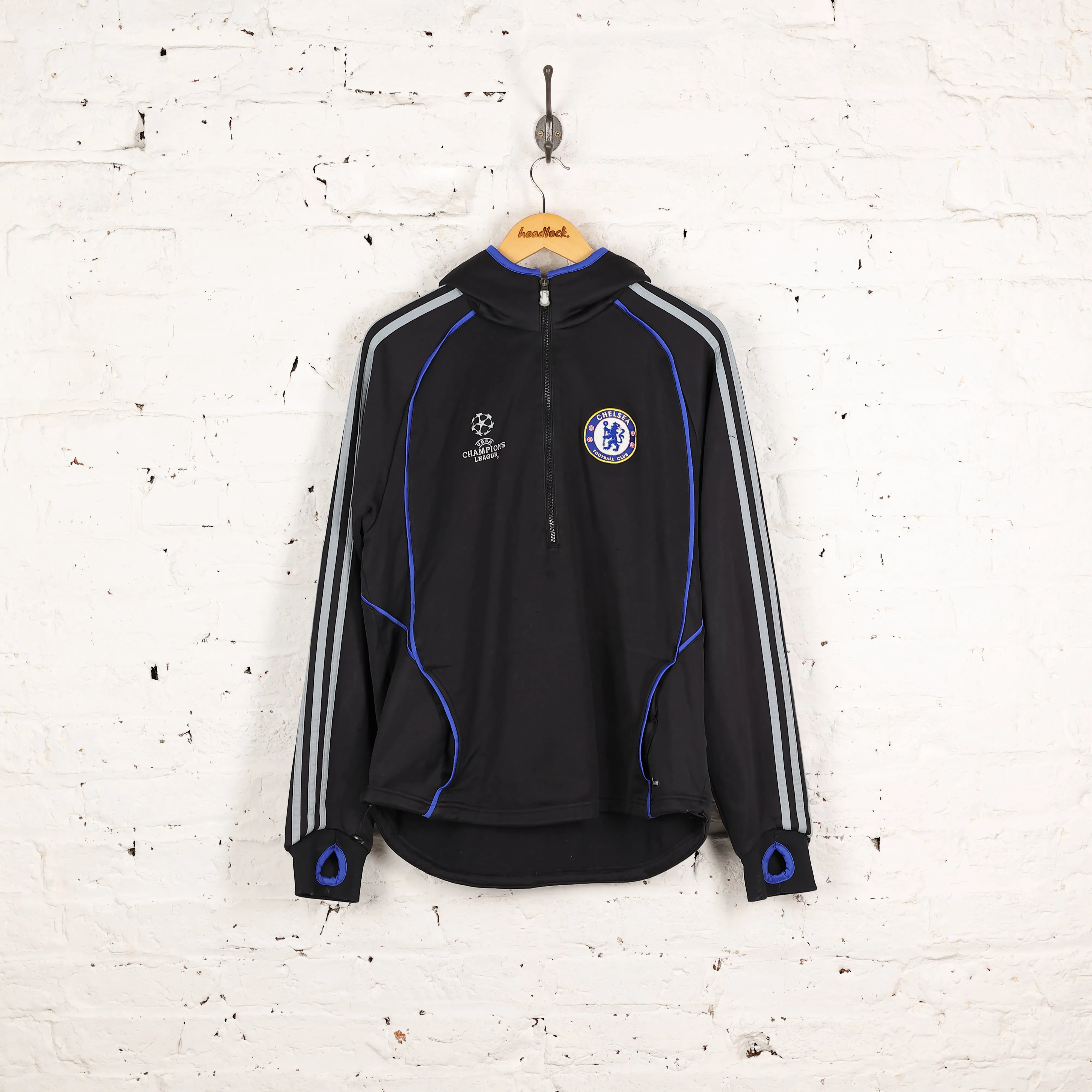 Adidas Chelsea Champions League Hoodie - Black -  L