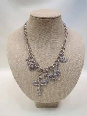 ADO | Cross Charm Necklace Silver