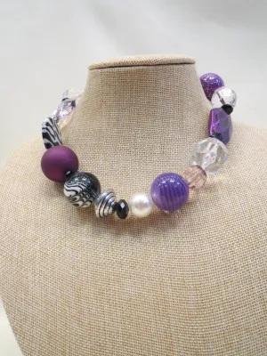 ADO | Zebra Purple & Clear Beads