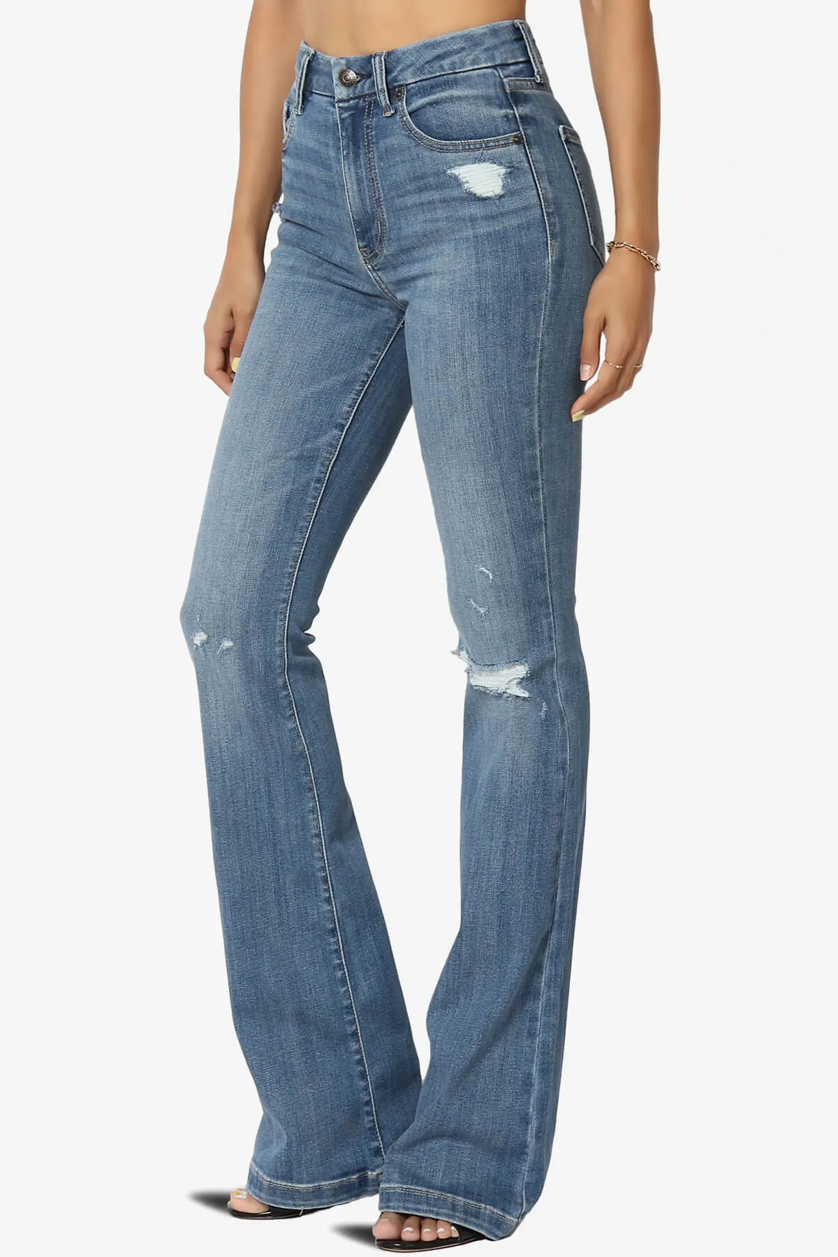 Aliyah Super High Rise Flare Jeans in GPL