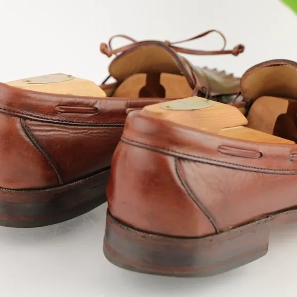 Allen Edmonds Mens Alton Loafer Size 11 D Chili Brown Kiltie Bow Slip On Shoe