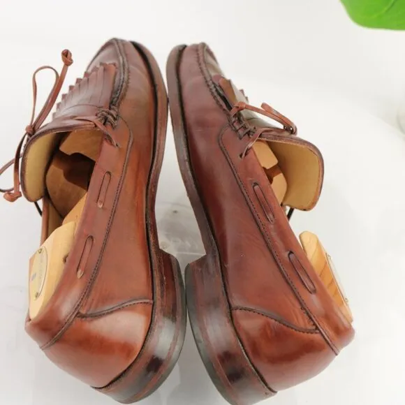 Allen Edmonds Mens Alton Loafer Size 11 D Chili Brown Kiltie Bow Slip On Shoe