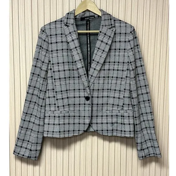 Amanda   Chelsea Plaid One-Button Blazer Size L