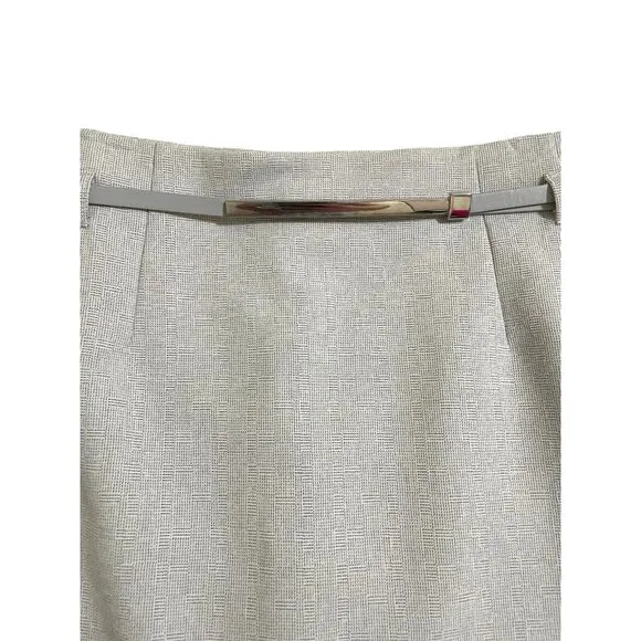 Amanda Chelsea Signature Pencil Skirt Belted Above Knee Fitted Gray SZ 8 NWT