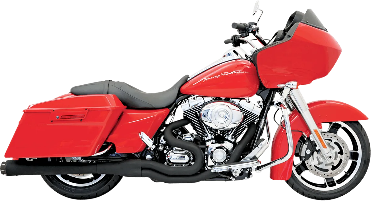 Bassani Manufacturing 1F49RB Pseudo Left Side Megaphone Muffler - Black Ceramic