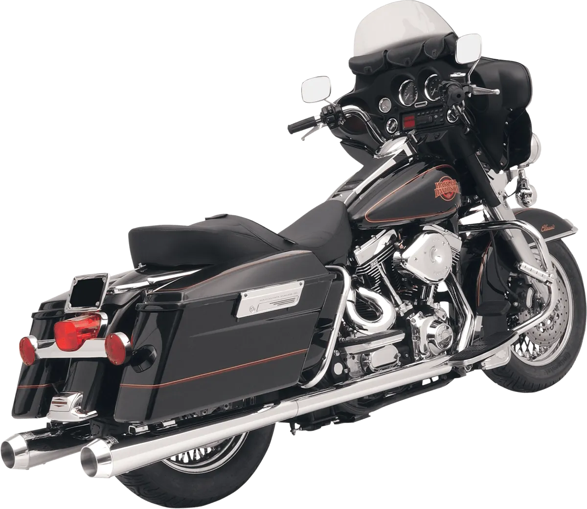 Bassani Manufacturing 1F57DNT6 4in. DNT Megaphone Muffler with Acoustically Tuned Baffle - Black with Black End Cap