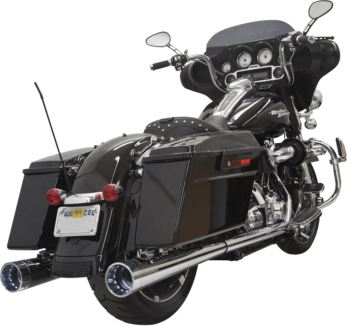 Bassani Manufacturing 1F57DNT6 4in. DNT Megaphone Muffler with Acoustically Tuned Baffle - Black with Black End Cap