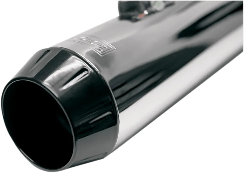 Bassani Manufacturing 1F57DNT6 4in. DNT Megaphone Muffler with Acoustically Tuned Baffle - Black with Black End Cap
