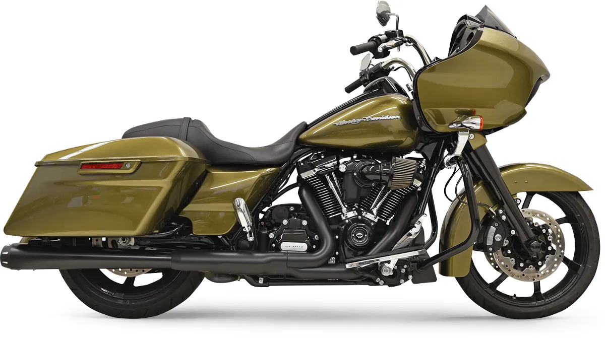 Bassani Manufacturing 1F57DNT6 4in. DNT Megaphone Muffler with Acoustically Tuned Baffle - Black with Black End Cap