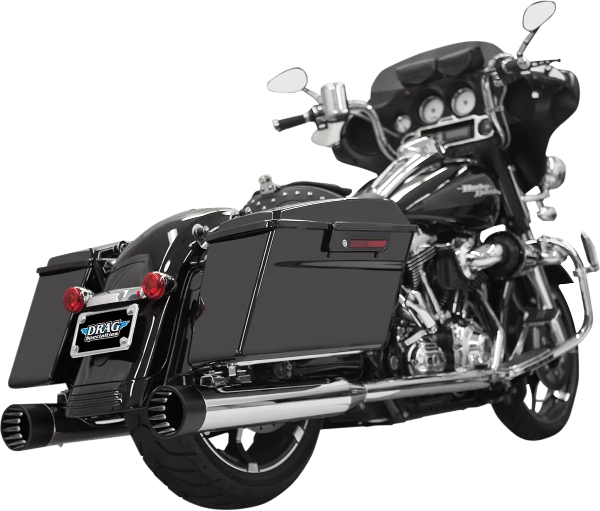 Bassani Manufacturing 1F7DNT5B 4in. DNT Straight Can Muffler with Acoustically Tuned Baffle - Black with Black End Caps