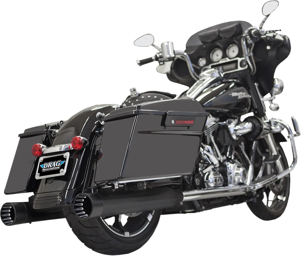 Bassani Manufacturing 1F7DNT5B 4in. DNT Straight Can Muffler with Acoustically Tuned Baffle - Black with Black End Caps