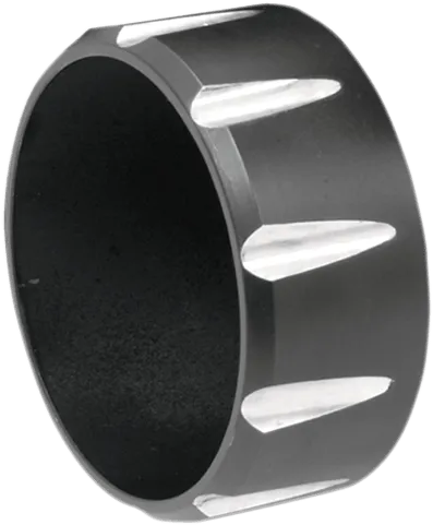 Bassani Manufacturing 1X27T 3in. Firepower Slip-Ons - Black Billet End Cap with Contrasting Flutes - Chrome