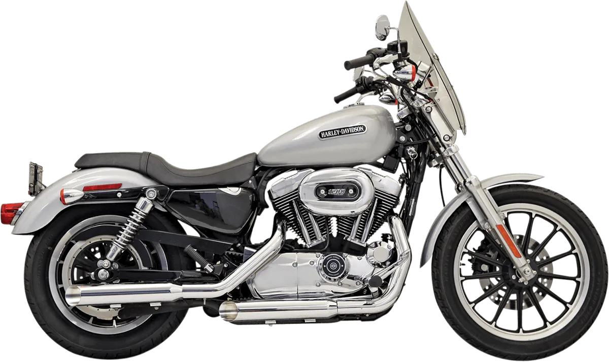 Bassani Manufacturing 1X27T 3in. Firepower Slip-Ons - Black Billet End Cap with Contrasting Flutes - Chrome