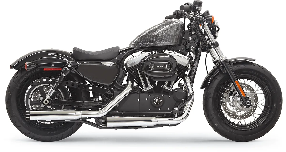 Bassani Manufacturing 1X27T 3in. Firepower Slip-Ons - Black Billet End Cap with Contrasting Flutes - Chrome