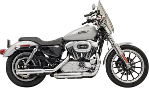 Bassani Manufacturing 1X27T 3in. Firepower Slip-Ons - Black Billet End Cap with Contrasting Flutes - Chrome