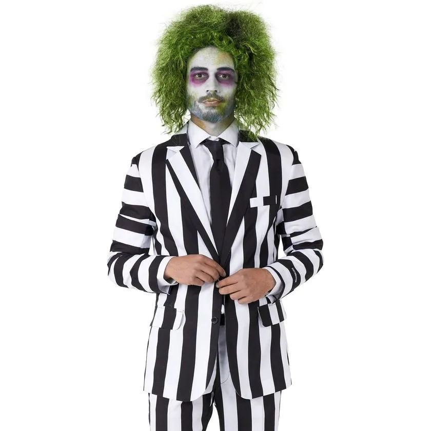 Beetlejuice White Stripes Men Costume