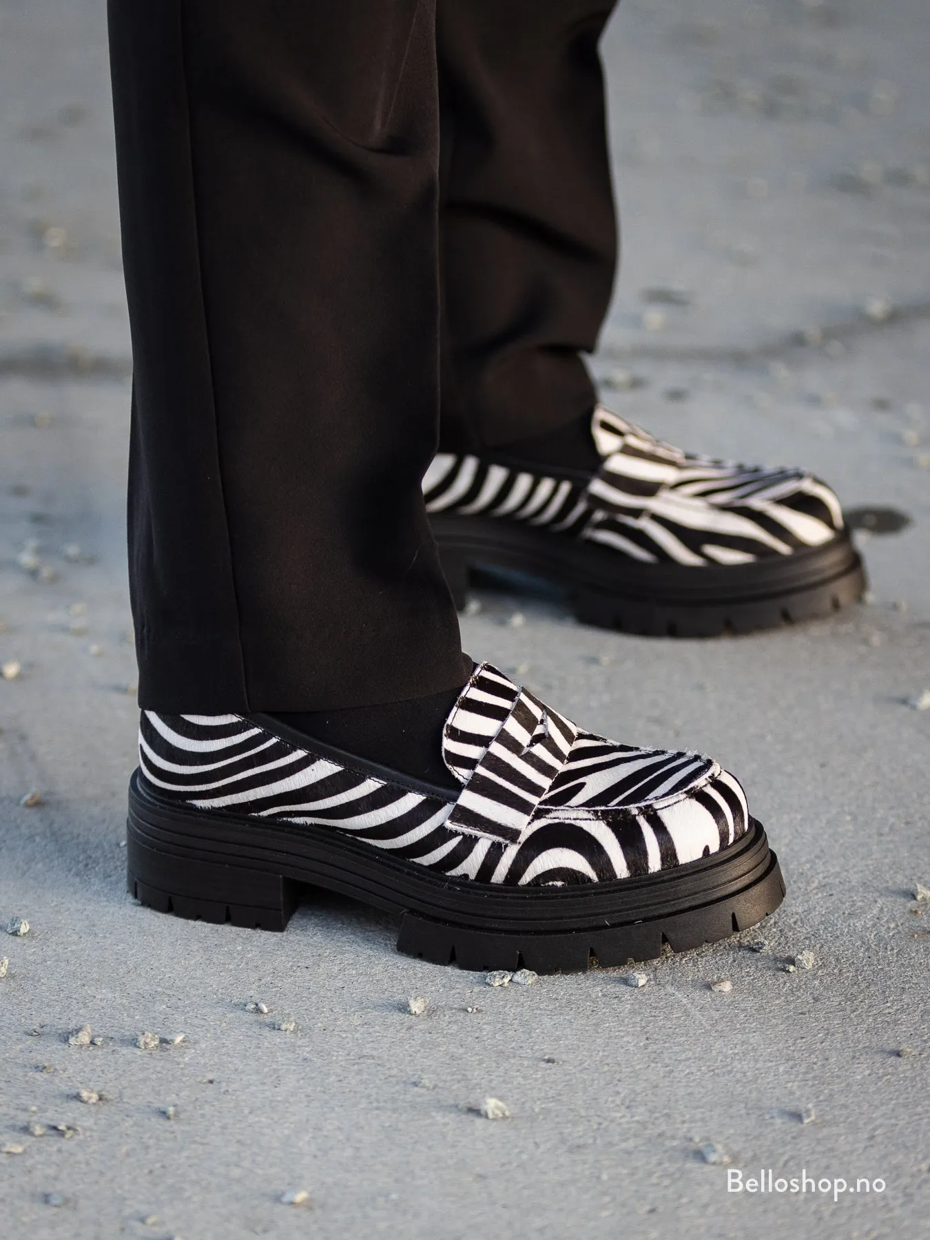Bello Zebra loafer med kraftig såle
