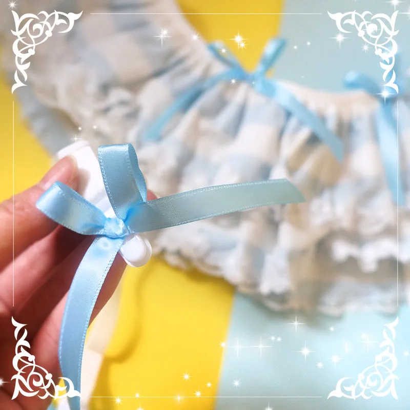 Blue and White Striped Garter YC20106