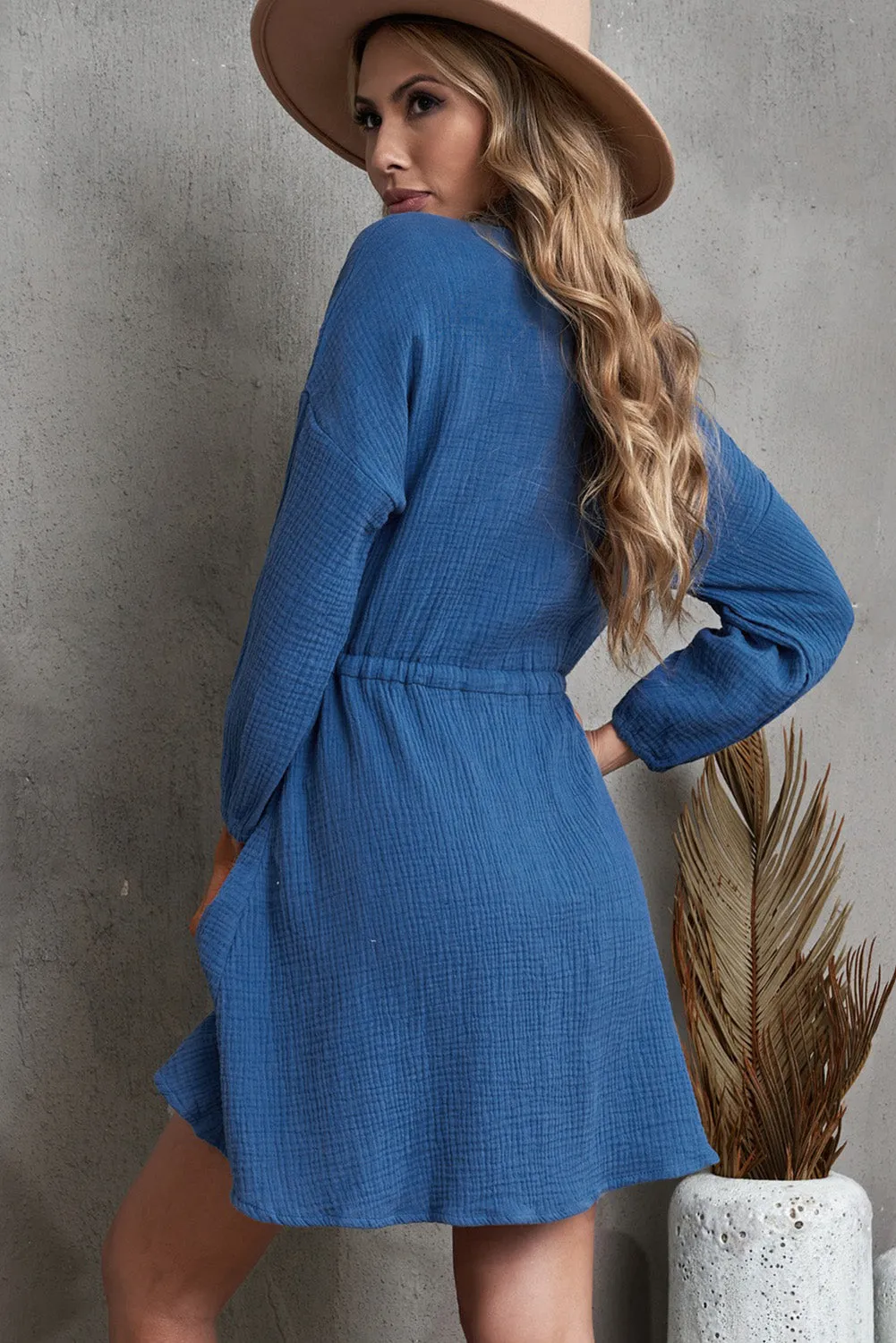 Blue Tunic Shirt Dress