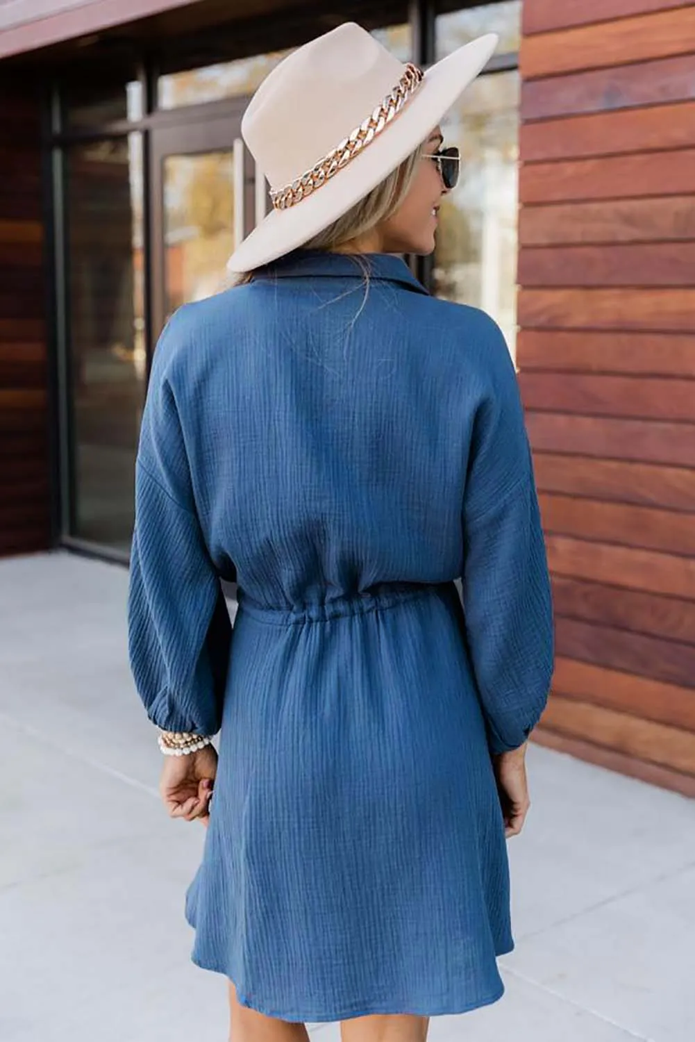 Blue Tunic Shirt Dress