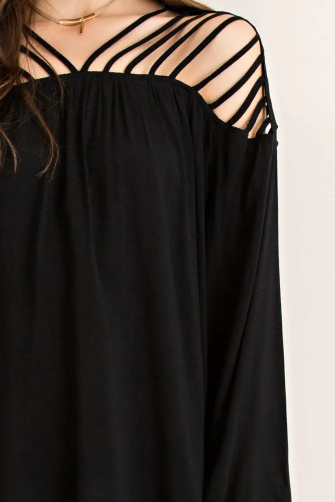 Boho Dreams Black Cutout Top