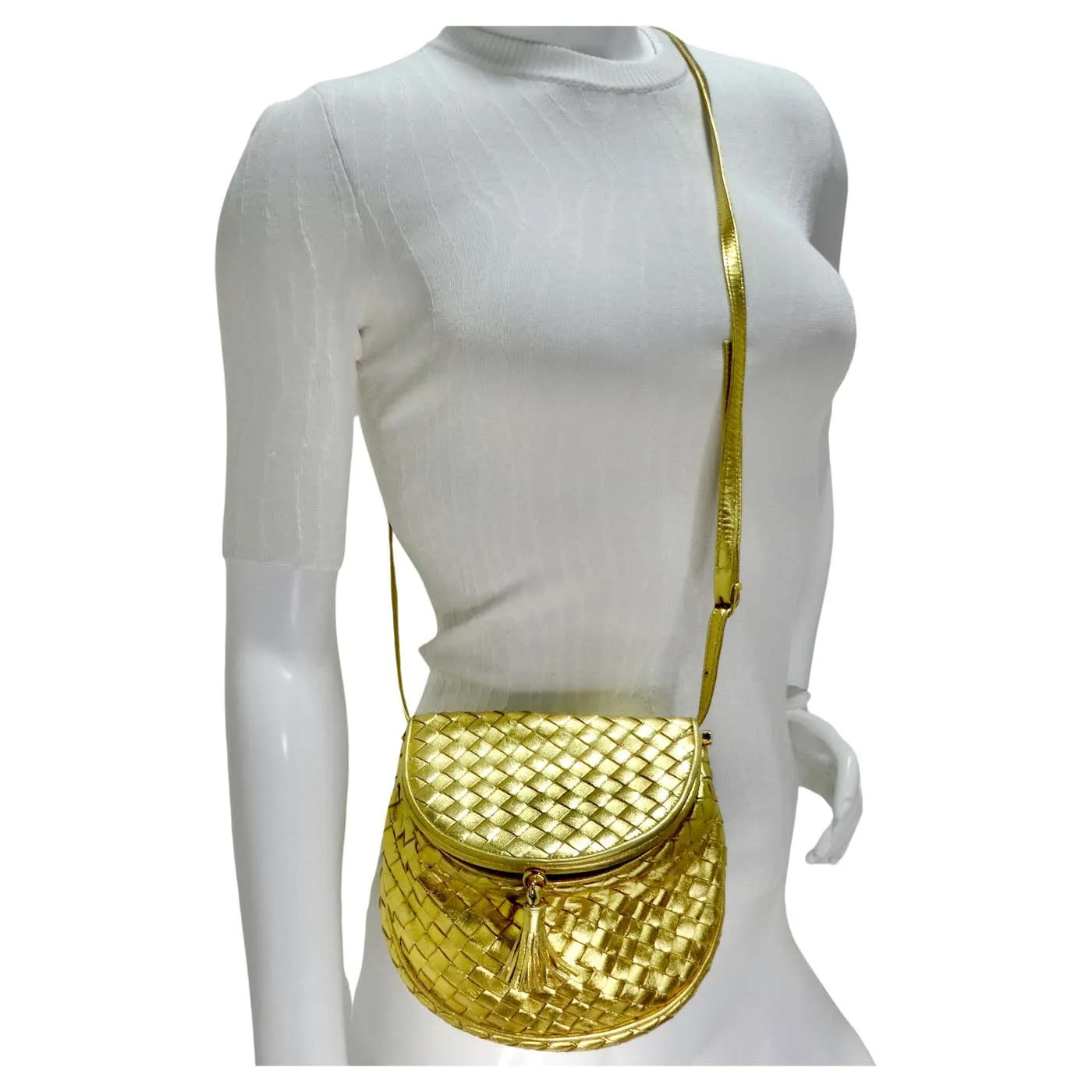 Bottega Veneta 1980s Intrecciato Flap Crossbody Bag