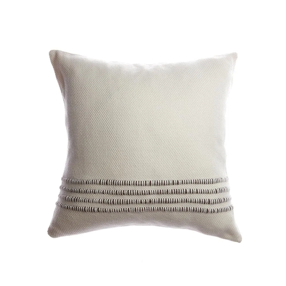 Brown Striped Lumbar Pillow