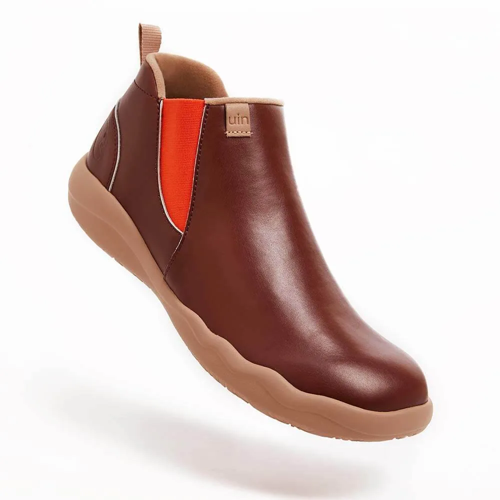 Burgundy Split Leather Boots Granada Men