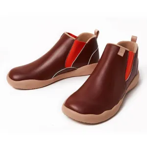 Burgundy Split Leather Boots Granada Men