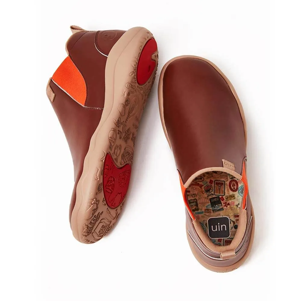 Burgundy Split Leather Boots Granada Men