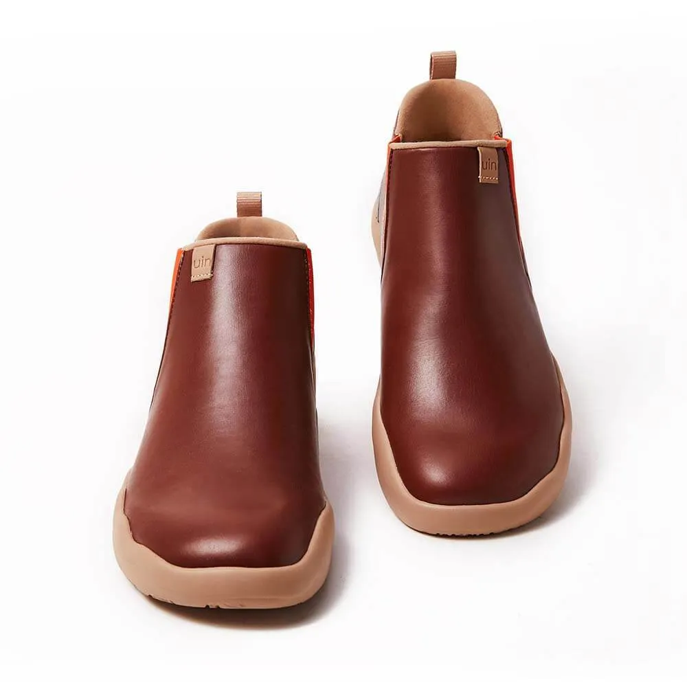 Burgundy Split Leather Boots Granada Men