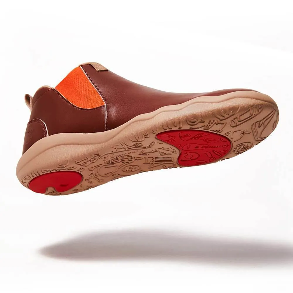 Burgundy Split Leather Boots Granada Men