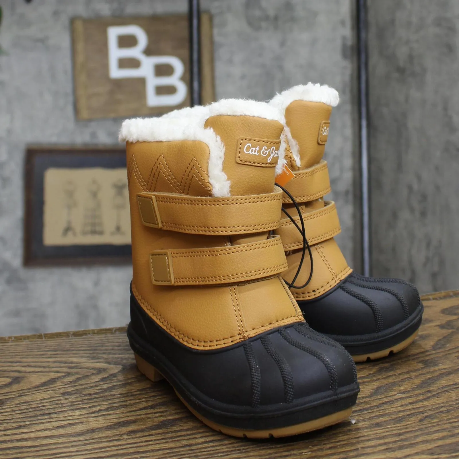 Cat & Jack Toddler Boys Denver Winter Boots 88236548 Cognac Brown 10T