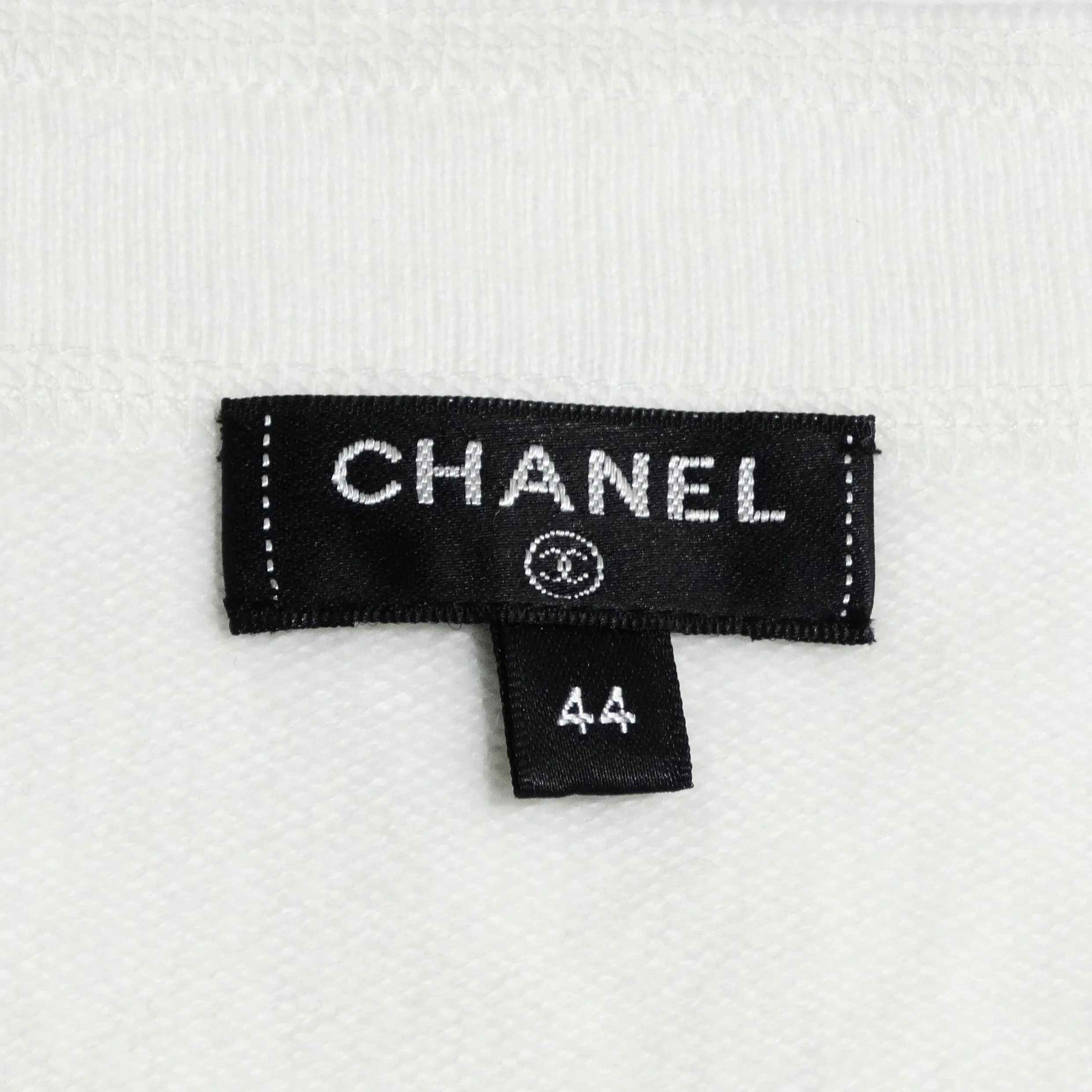 Chanel White Perforated Knit Tank Top