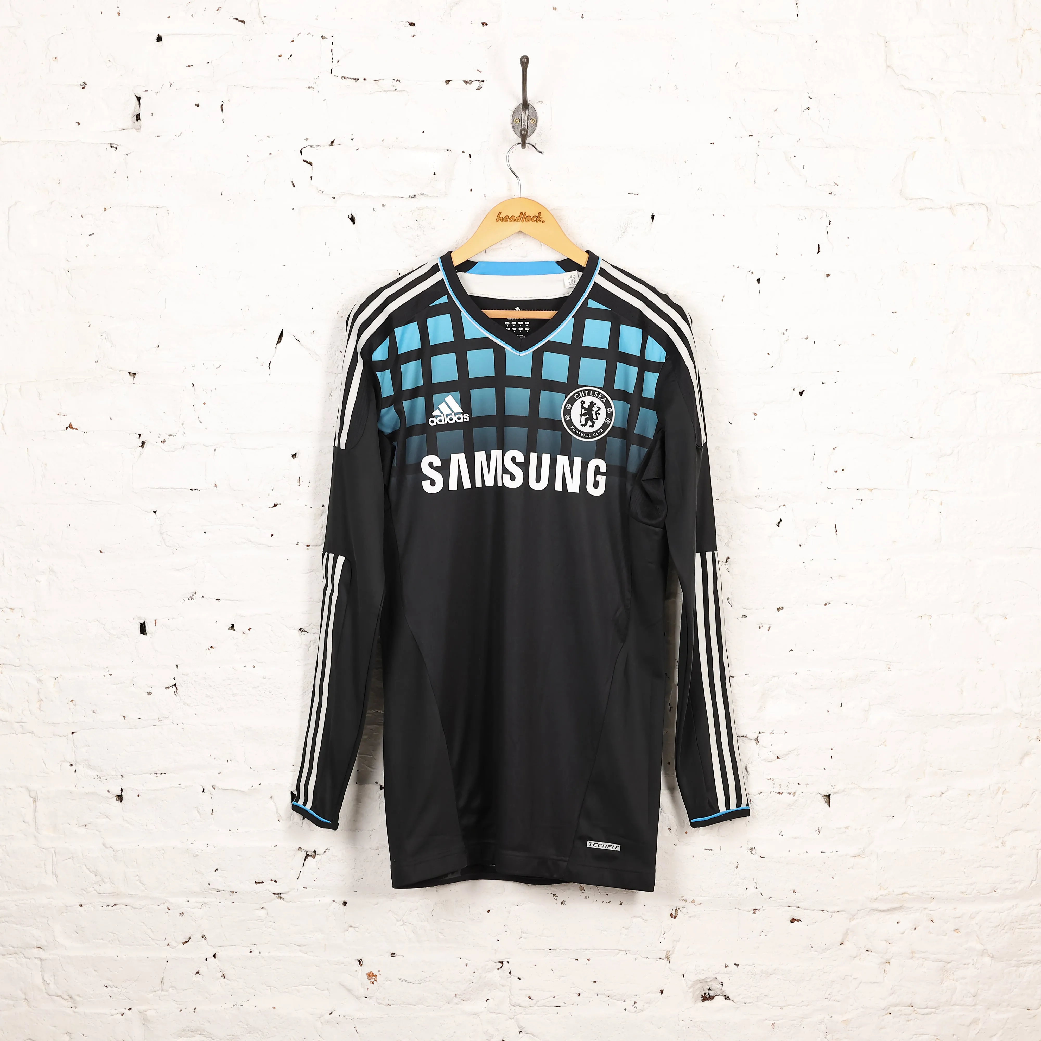 Chelsea 2011 TechFit Long Sleeve Away Football Shirt - Black - M
