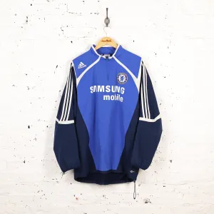 Chelsea Adidas 1/4 Zip Training Tracksuit Top Jacket - Blue - L