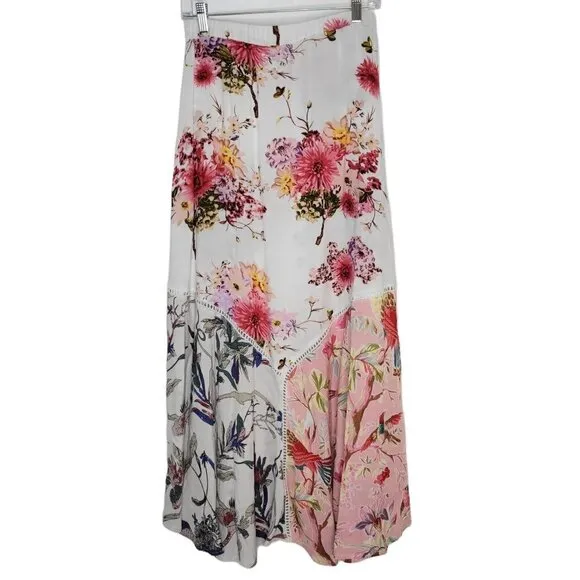 Chelsea and Theodore Floral Boho Maxi Skirt Women Size M